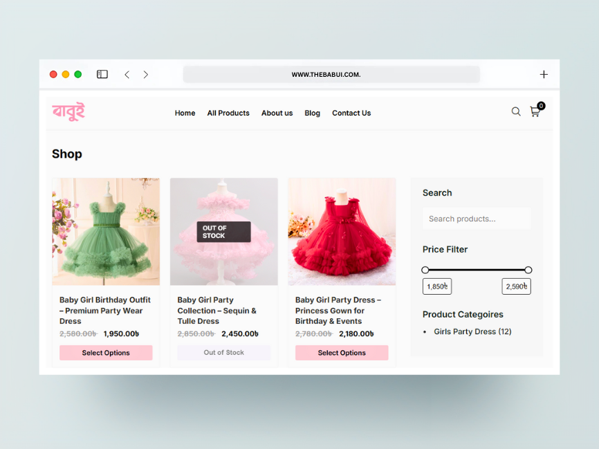 Baby product Ecommerce Website Project